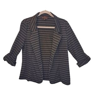 Fenn Wright Manson Gray Black Neutral Striped Sweater Blazer Size Medium